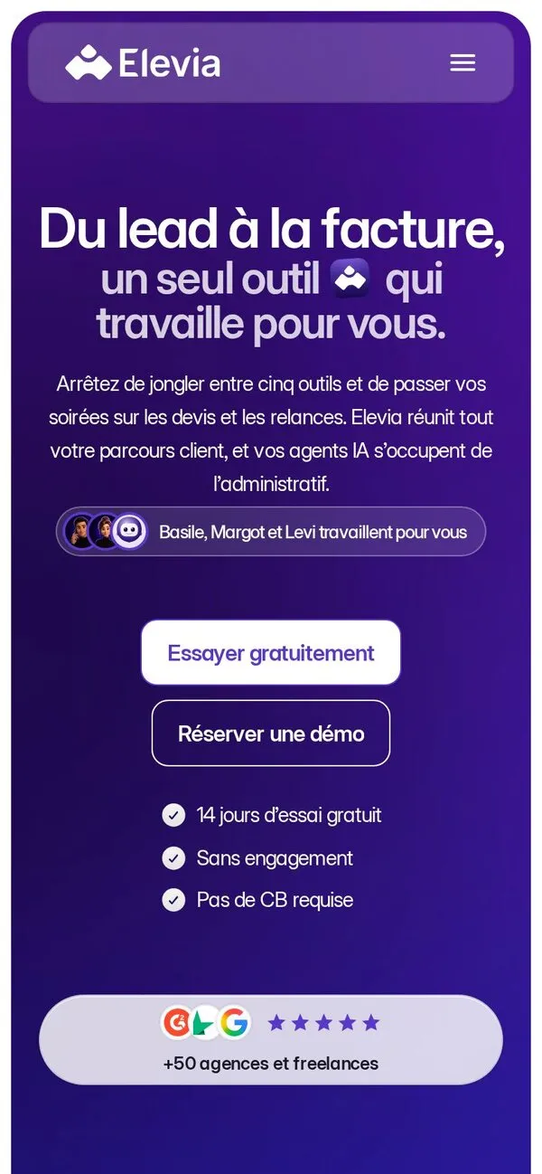 Elevia sur téléphone.